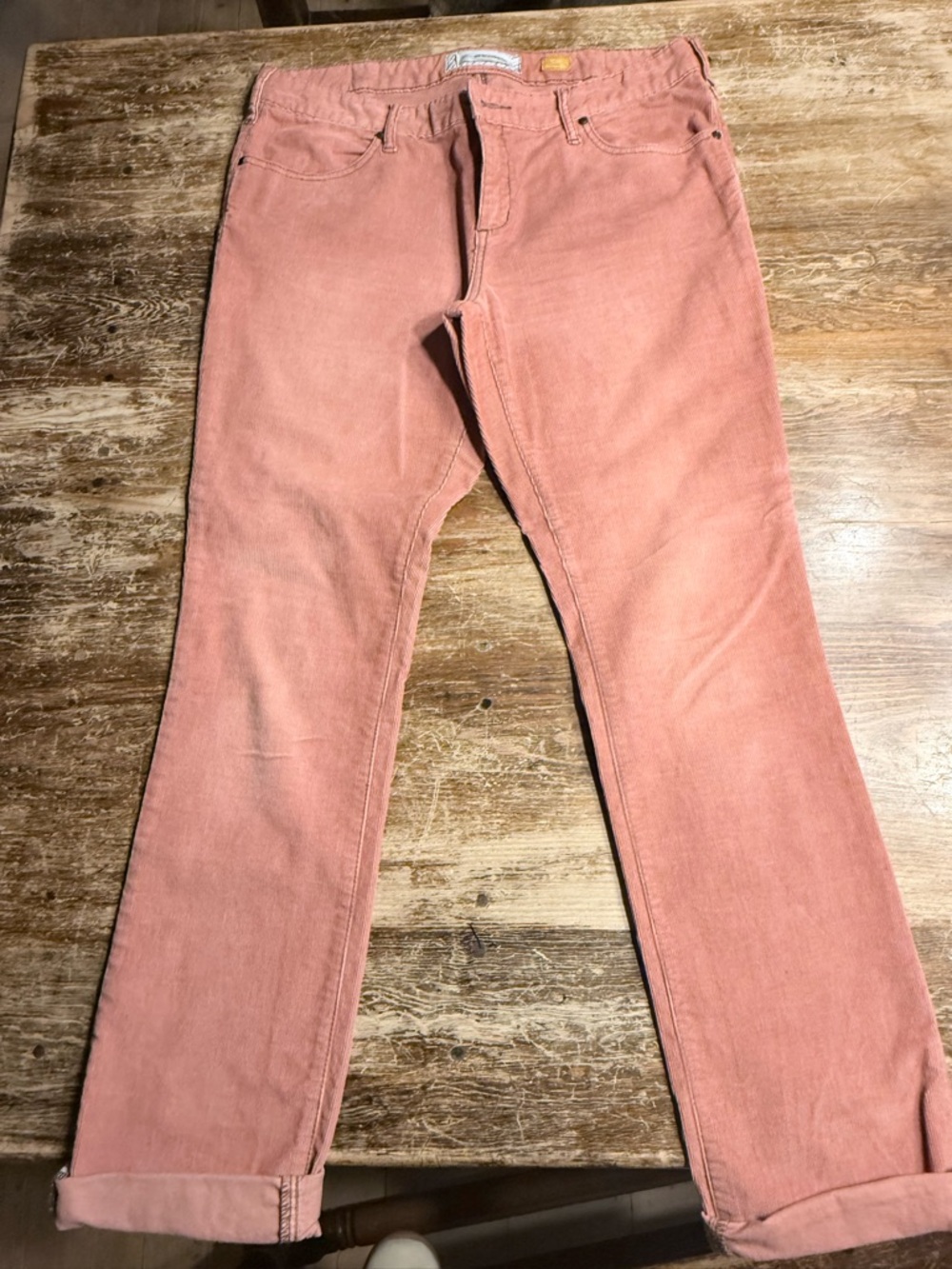 Pilcro and the Letterpress Straight Leg corduroy Jeans — Dusty Rose